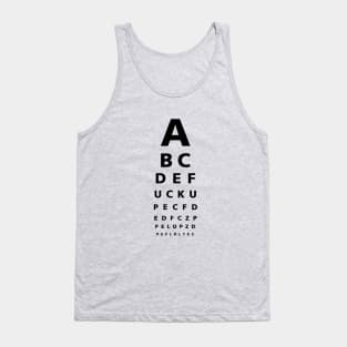 EYE TEST #1 (BLK FONT) Tank Top